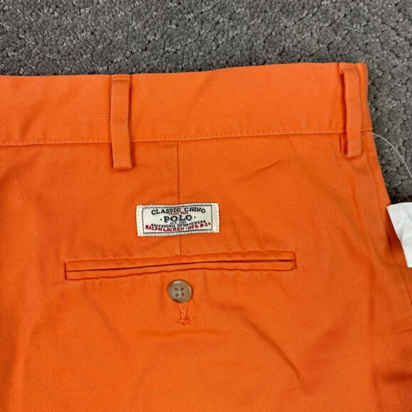 Vintage Polo Ralph Lauren Prospect Shorts Men's 40 Orange Cotton Classic Chino - Picture 6 of 15